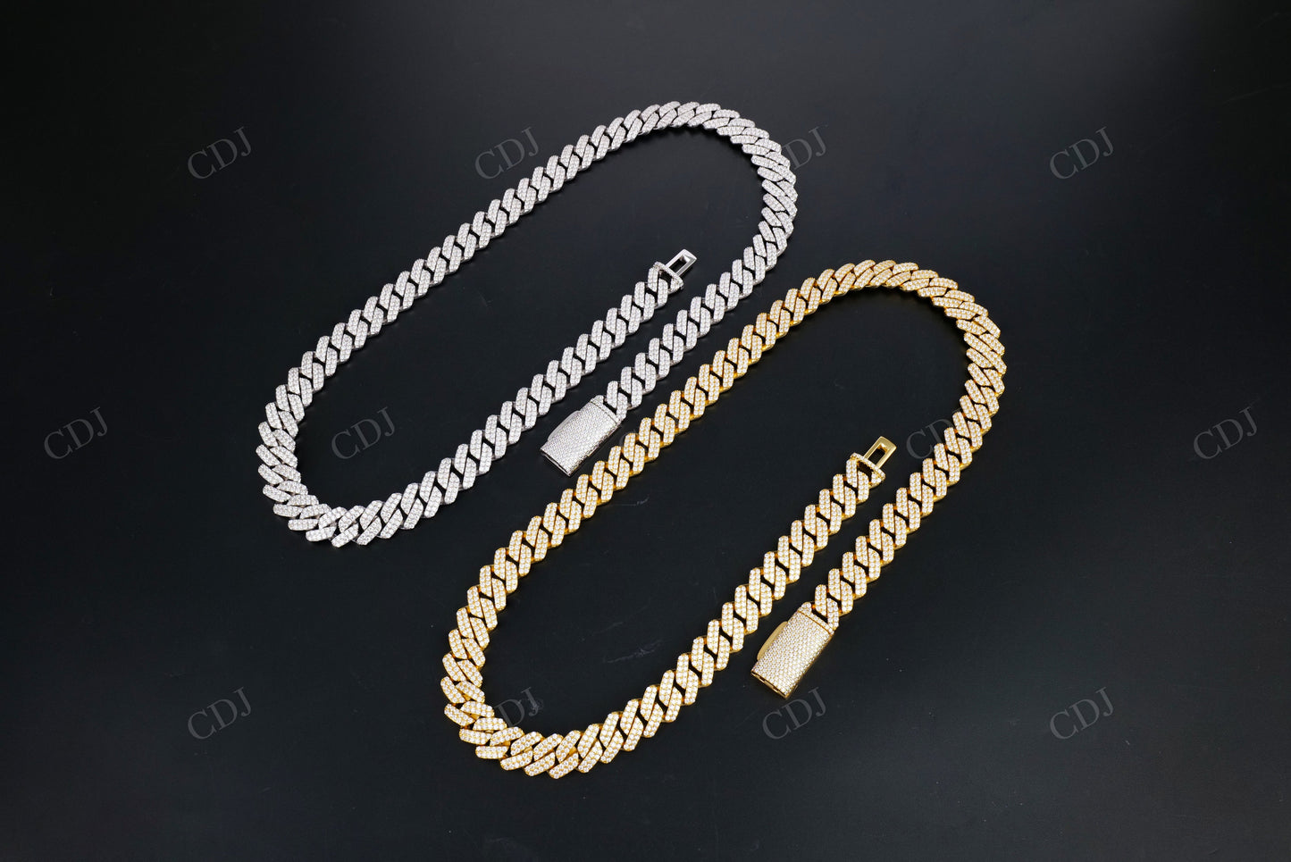 12mm 2row Square 925 Sterling Moissanite Chain
