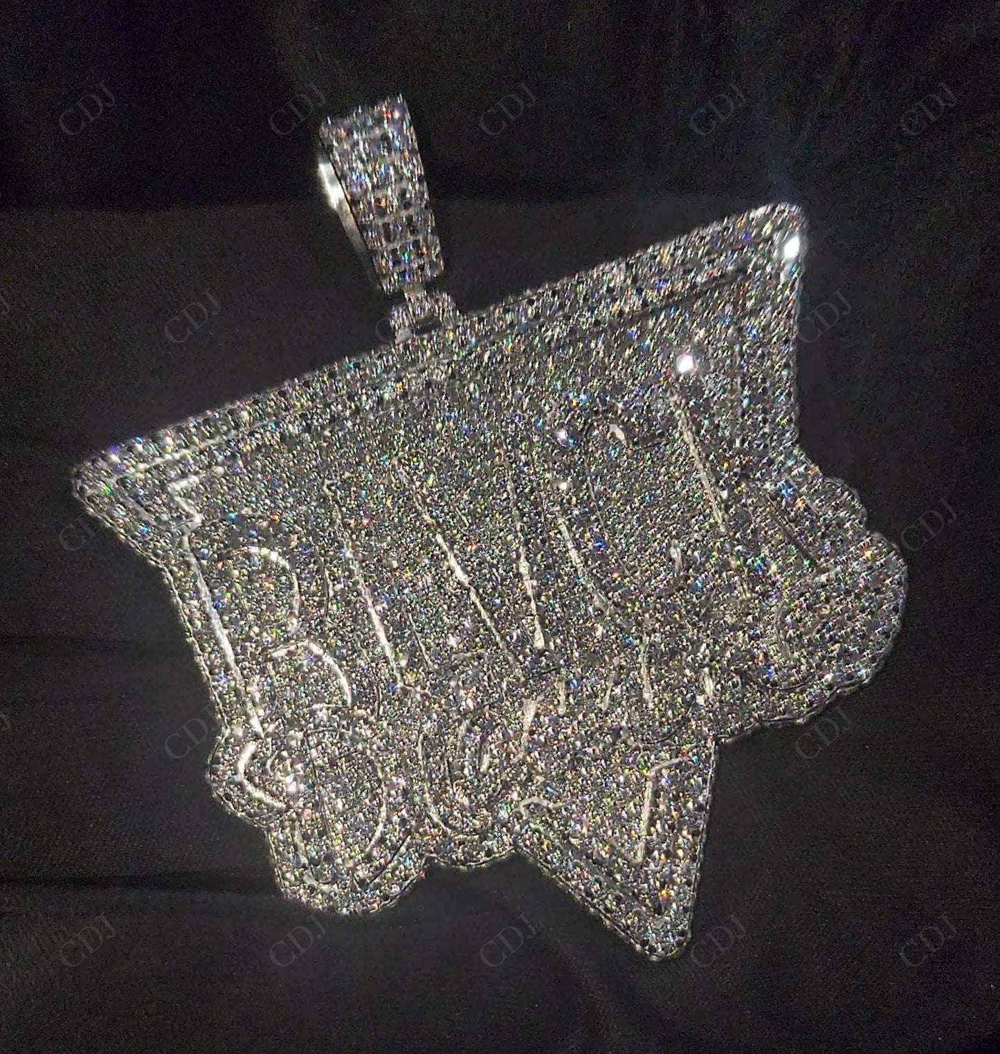 1" Sterling Silver Moissanite BLVCK Pendant