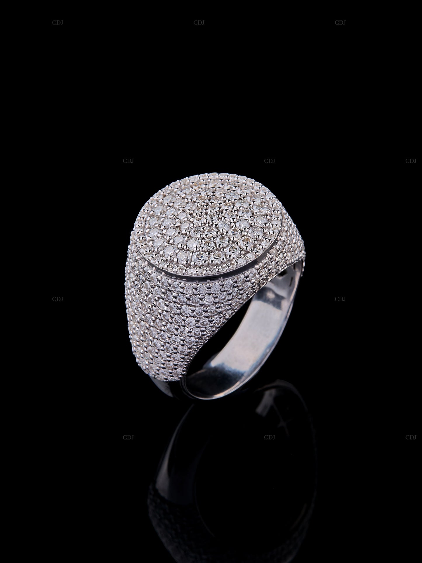 Round Shape Moissanite Sterling Silver Ring