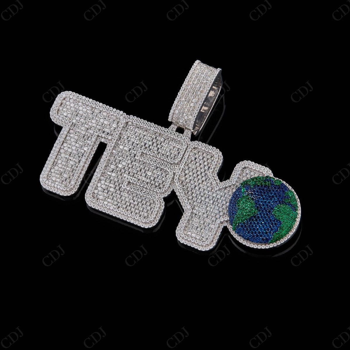 2" Sterling Silver Moissanite TEY pendant