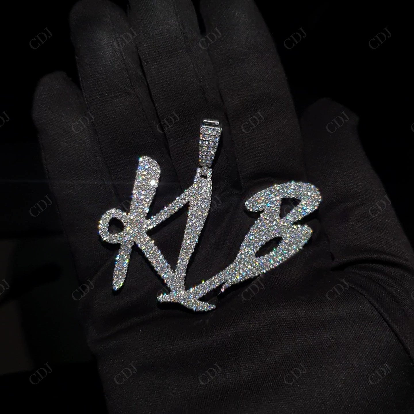 1.7" Sterling Silver Moissanite KLB Pendant