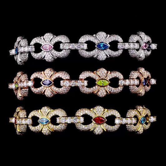 Horizontal Marquise Moissanite Diamond Bracelet