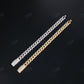10mm Two Row Round Sterling Silver Moissanite Chain