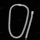 10mm Three Row Curve Sterling Silver Moissanite Chain