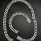 12mm Arc 3row 925 Sterling Silver Moissanite Cuban Chain