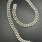 12mm Arc 3row 925 Sterling Silver Moissanite Cuban Chain
