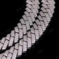 12mm 2 Row Curve Sterling Silver Moissanite Cuban Chain
