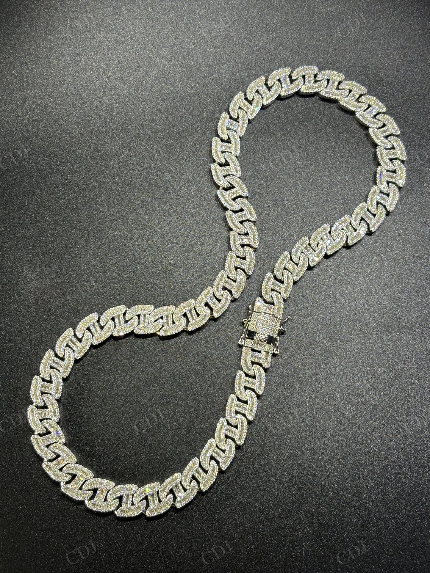12mm 925 Sterling Silver Moissanite H Link Chain