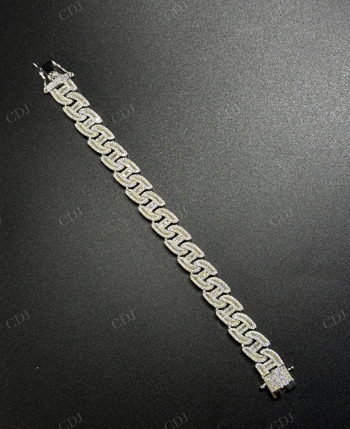 12mm 925 Sterling Silver Moissanite H Link Chain