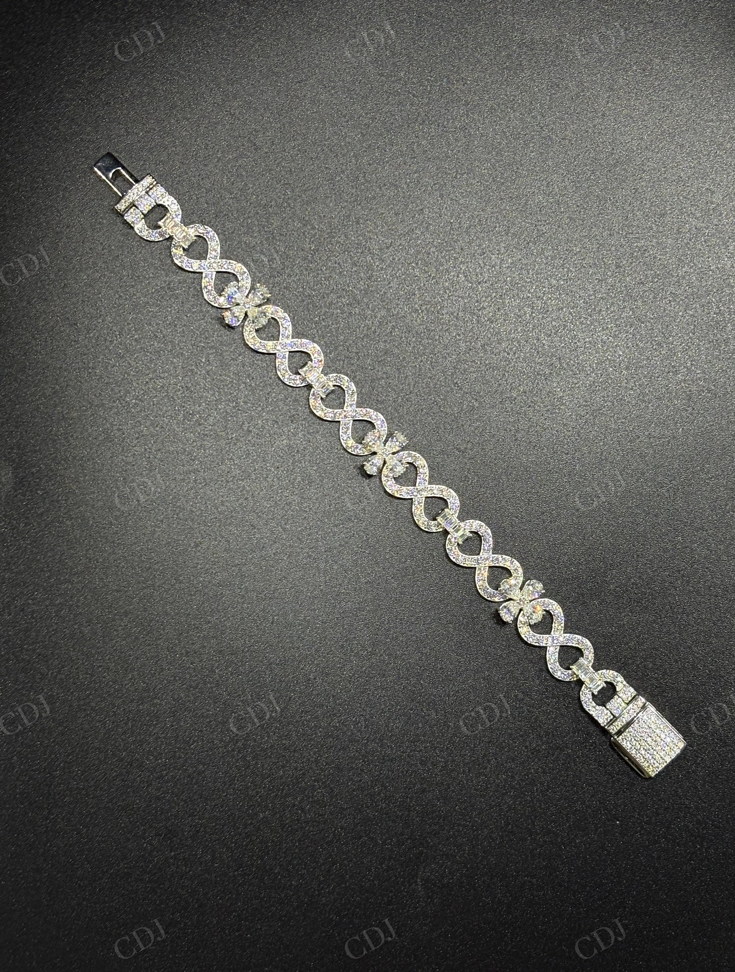 12mm Sterling Silver Moissanite Infinity Flower Chain