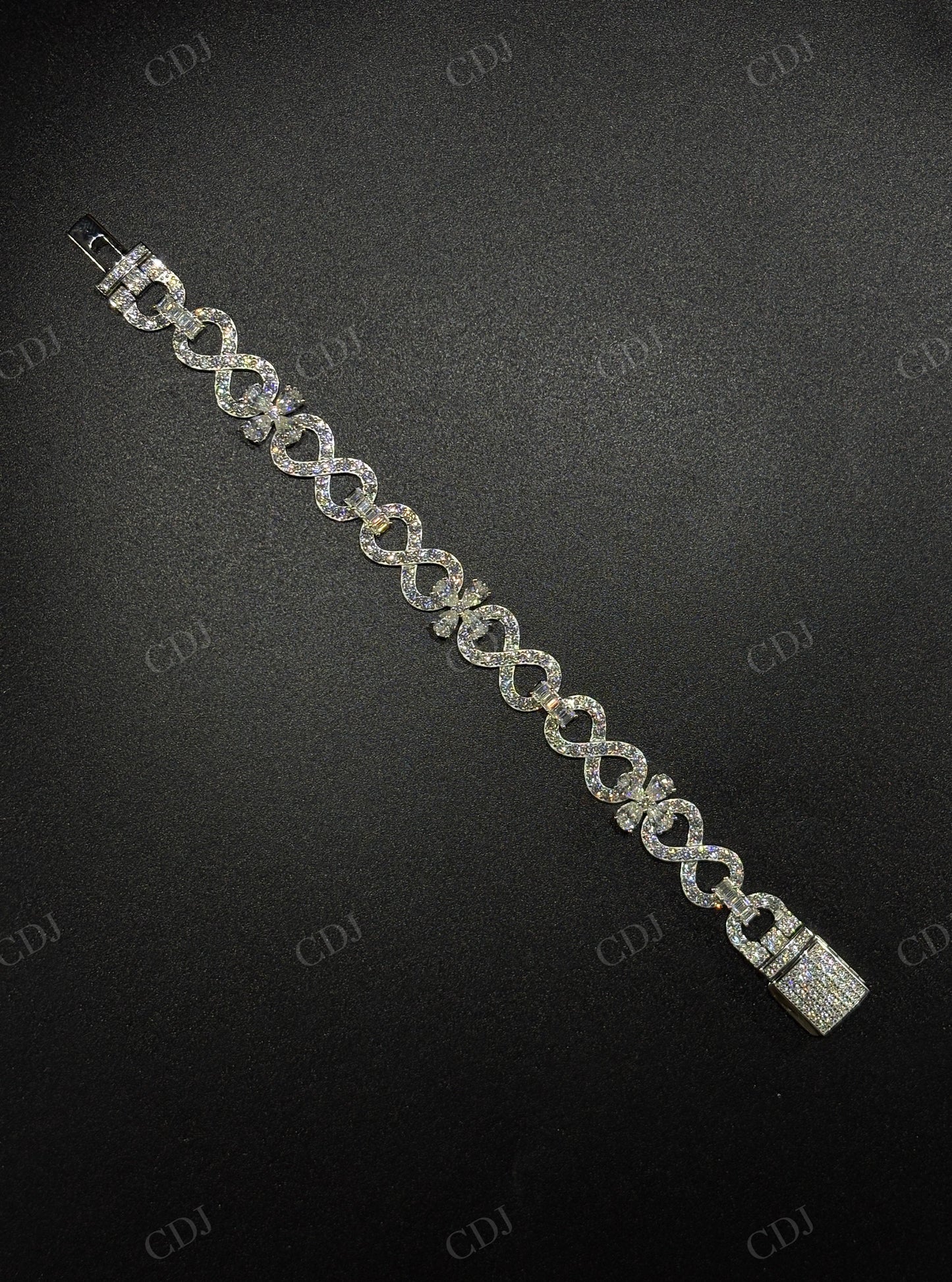 12mm Sterling Silver Moissanite Infinity Flower Chain