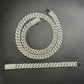 12mm SQ Middle Big Diamond Sterling Silver Moissanite Chain