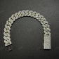 12mm SQ Middle Big Diamond Sterling Silver Moissanite Chain