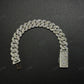 12mm SQ Middle Big Diamond Sterling Silver Moissanite Chain