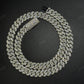 12mm SQ Middle Big Diamond Sterling Silver Moissanite Chain
