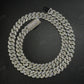 12mm SQ Middle Big Diamond Sterling Silver Moissanite Chain