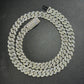12mm SQ Middle Big Diamond Sterling Silver Moissanite Chain