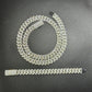 12mm SQ Middle Big Diamond Sterling Silver Moissanite Chain