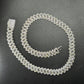 13mm SQ Middel Baguette 925 Sterling Silver Moissanite Chain