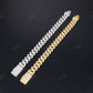 14mm 2 Row SQ Sterling Silver Moissanite Cuban Chain
