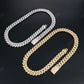 14mm 2 Row SQ Sterling Silver Moissanite Cuban Chain