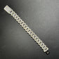 14mm Arc Middle Baguette 925 Sterling Silver Moissanite Chain