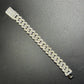 14mm Arc Middle Baguette 925 Sterling Silver Moissanite Chain