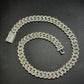 14mm Arc Middle Baguette 925 Sterling Silver Moissanite Chain