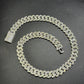 14mm Arc Middle Baguette 925 Sterling Silver Moissanite Chain