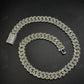 14mm Arc Middle Baguette 925 Sterling Silver Moissanite Chain