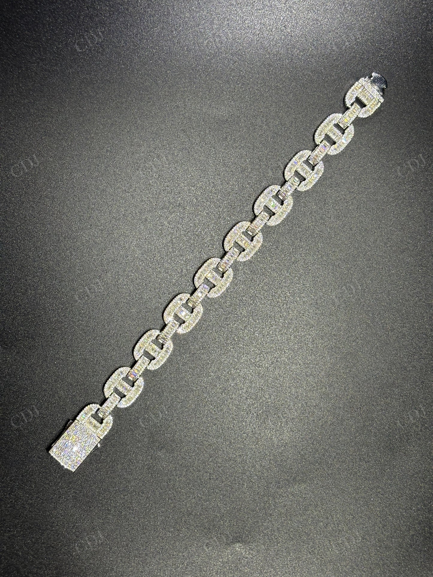 14mm 925 Sterling Silver Moissanite Gucci Link