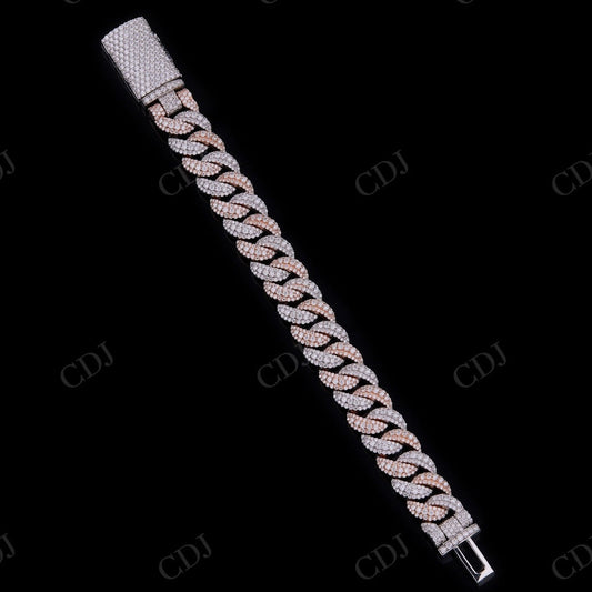 925 Silver Moissanite 14mm Middle Big Diamond Chain