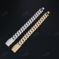 18mm Three Row Round Moissanite Sterling Silver Cuban Chain