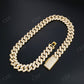 20.0mm square 3 row Sterling Silver Moissanite Cuban Chain