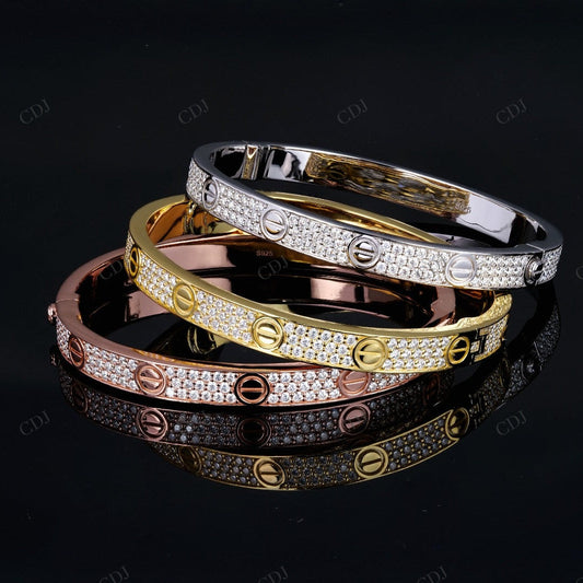 Cartier Bangle Moissanite Silver Bracelet