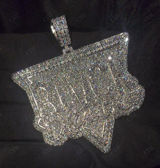 1" Sterling Silver Moissanite BLVCK Pendant