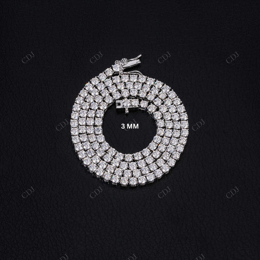 3mm Moissanite Silver Tennis Chain