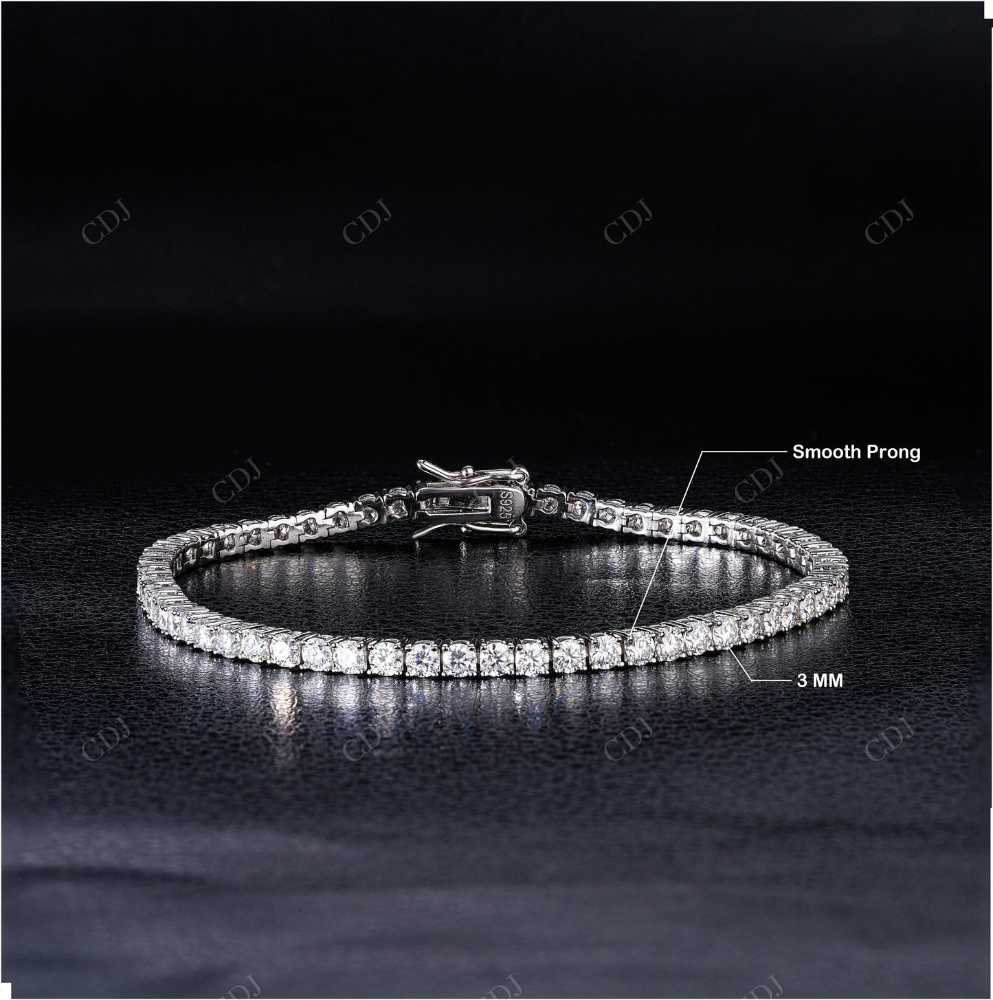 3mm Moissanite Silver Tennis Chain
