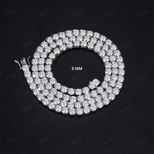 5mm Moissanite Silver Tennis Chain