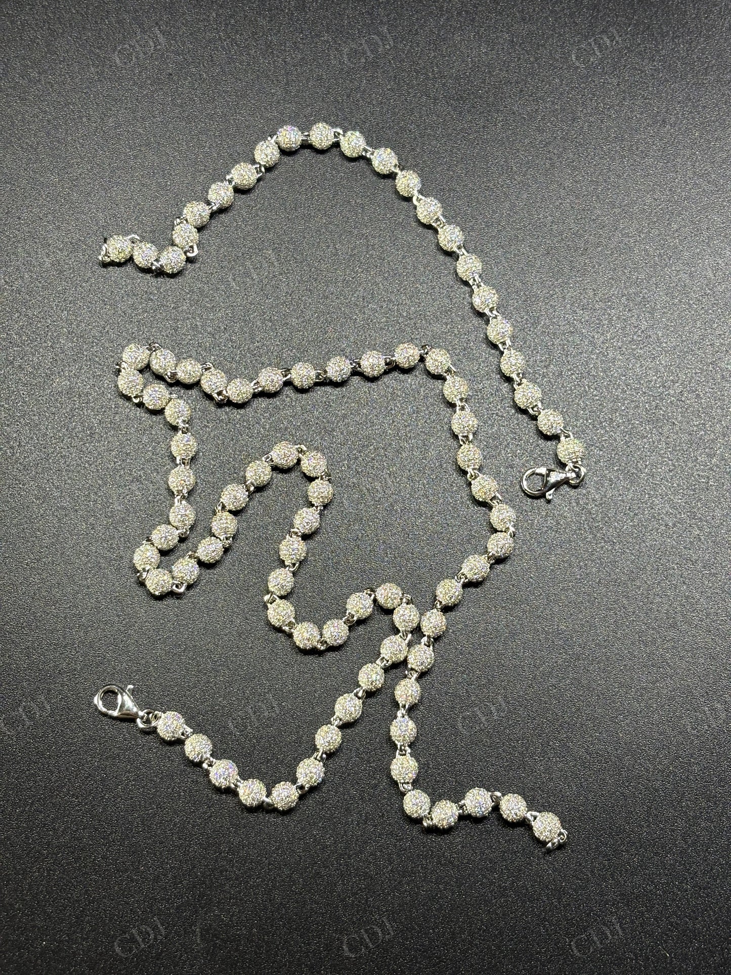 5mm 925 Silver Ball Moissanite Chain