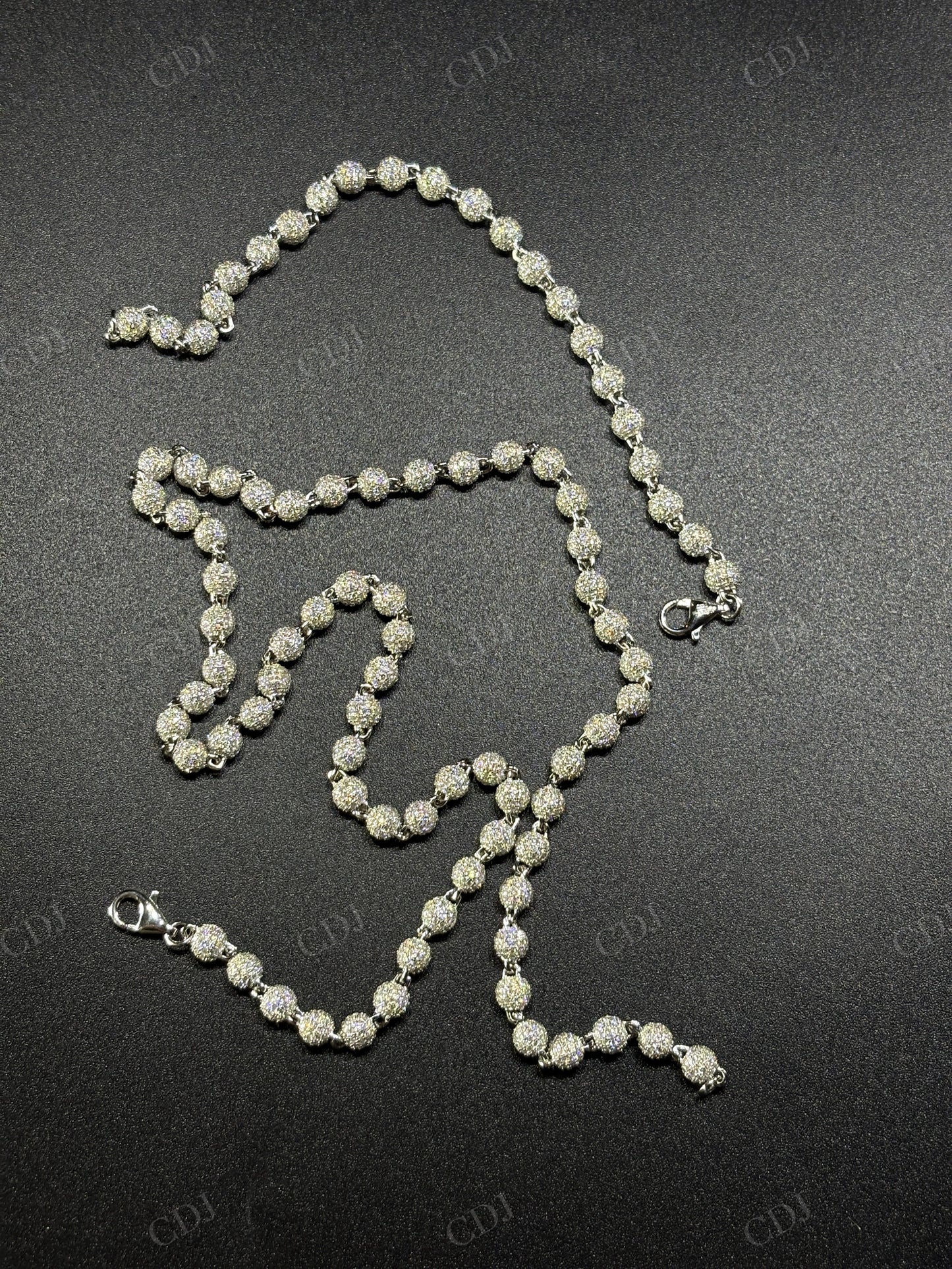 5mm 925 Silver Ball Moissanite Chain