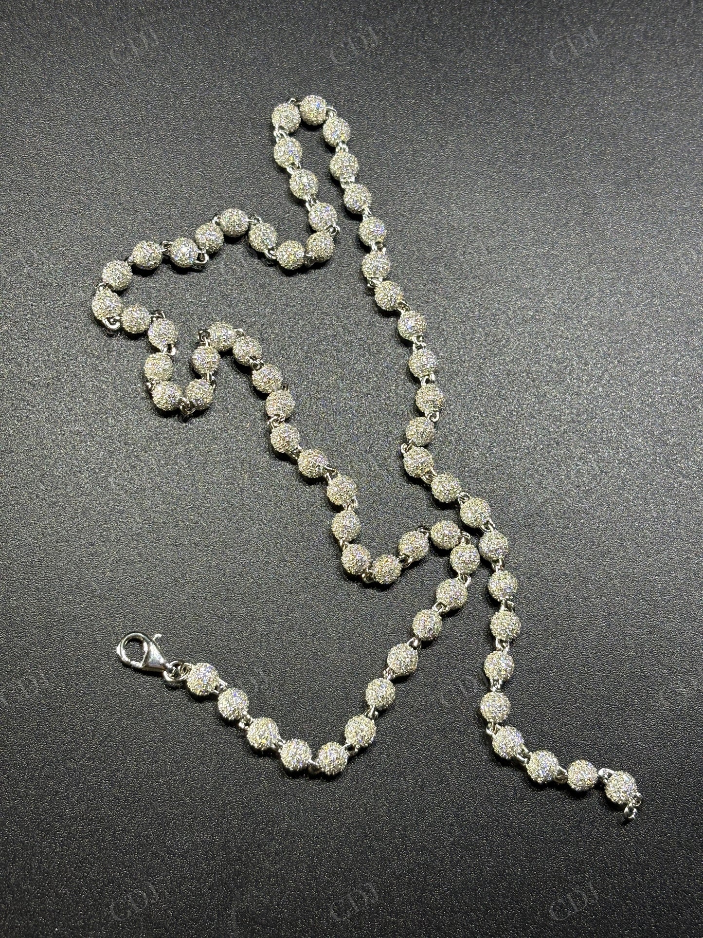 5mm 925 Silver Ball Moissanite Chain