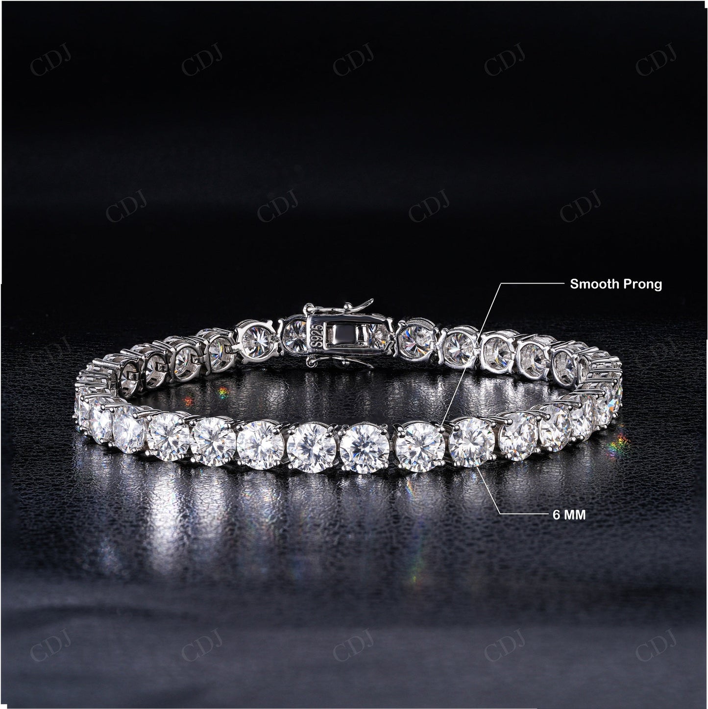 6mm Moissanite Silver Tennis Chain