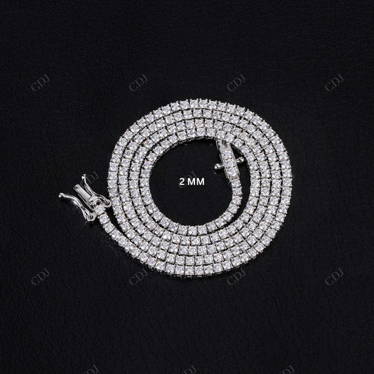 2mm Moissanite Silver Tennis Chain