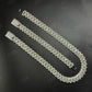 16mm SQ Middle Baguette Moissanite Sterling Silver Chain
