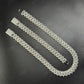 16mm SQ Middle Baguette Moissanite Sterling Silver Chain