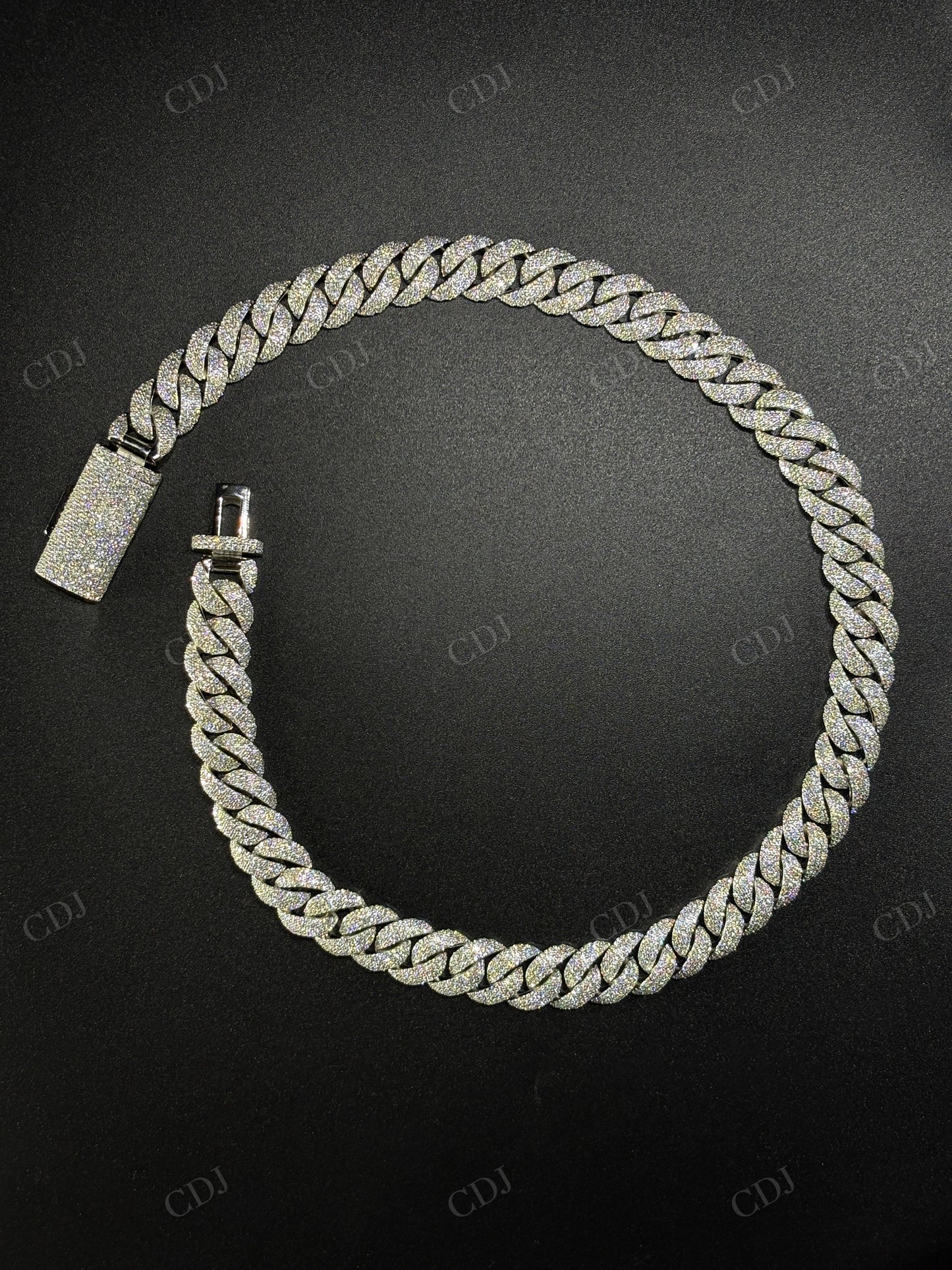 14mm 4 Row ARC 925 Sterling Silver Moissanite Chain