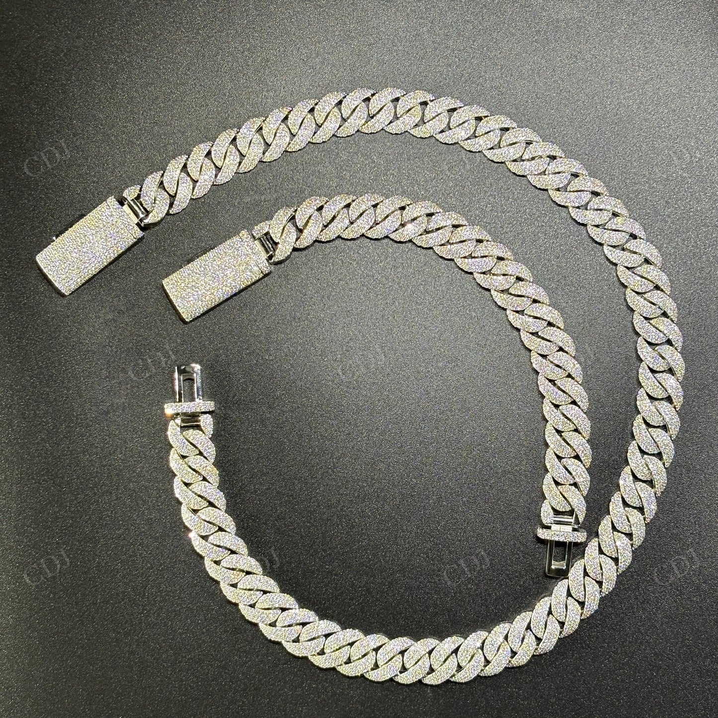 14mm 4 Row ARC 925 Sterling Silver Moissanite Chain
