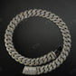 18mm Mosaic Setting Moissanite Sterling Silver Cuban Chain