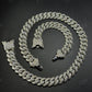 16mm Dior Lock Sterling Silver Moissanite Chain
